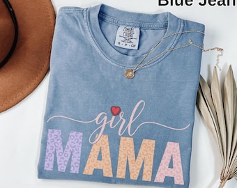 Camiseta Comfort Colors® para mamá de niña, camiseta para mamá de niña, camiseta para mamá de niñas, camiseta linda para mamá, regalo del Día de la Madre, camiseta moderna para mamá