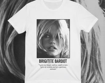 Camiseta vintage de Brigitte Bardot, unisex, de algodón orgánico, ropa sostenible
