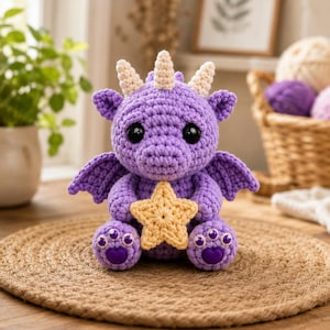 Dragon Crochet Pattern PDF, Cute Amigurumi Dragon Pattern, Fantasy Plush Crochet Tutorial, Baby Dragon Digital Download