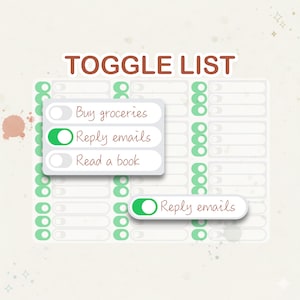 Pegatinas interactivas para listas de verificación / Lista de tareas con cambio de tareas / Calcomanías funcionales para planificadores con TDAH y Bullet Journal / Rastreador Bujo