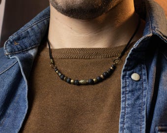 Bronzen rotsketting voor heren – handgemaakte boho herensieraden