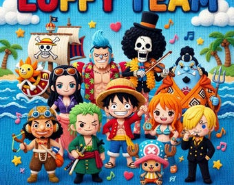 Complete Luffy Team Knitted Crochet STL & 3MF 3D Print Pack | Commercial License