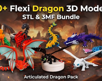 70+ Articulated Flexi Dragons Mega Pack | Printable STL & 3MF Files