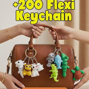 Oltre 200 modelli 3D di portachiavi Flexi in bundle, file STL e 3MF per stampa 3D / licenza commerciale