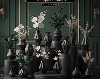100 Vase STL and 3MF Files – Complete 3D Printing Bundle  | Commercial License