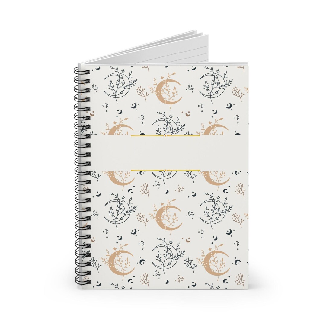 Boho Moon and Floral Spiral Notebook | Ruled Journal - Etsy