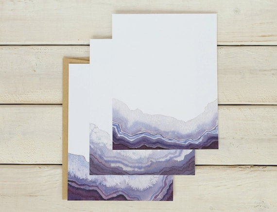 Colorful Stationery Watercolor Stationery Geode Gift Geode Stationery Agate Stationery Geode Notecard Set Geode Cards Birthday Gift