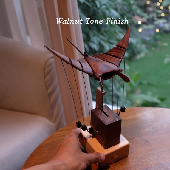 Wooden Flying Manta Ray Automata Moving Devil Ray Stingray