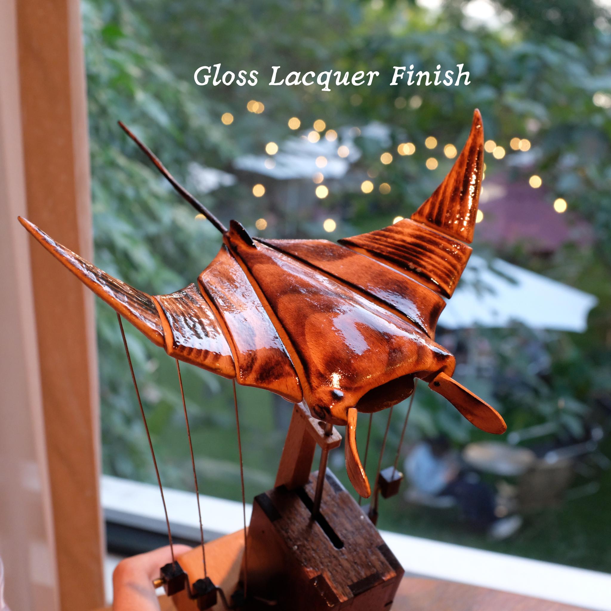 に*ん様 「正規品」9 hand Manta Ray 2.0 Mokume製　E Walnut Tone Wooden Manta Ray Automata Handcrafted Kinetic