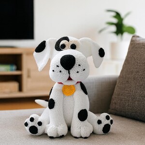 Amigurumi Dalmatiner Hund Häkelanleitung PDF - Niedliches, fleckiges Welpen-Spielzeug-Muster, einfache Schritt-für-Schritt-Häkelanleitung