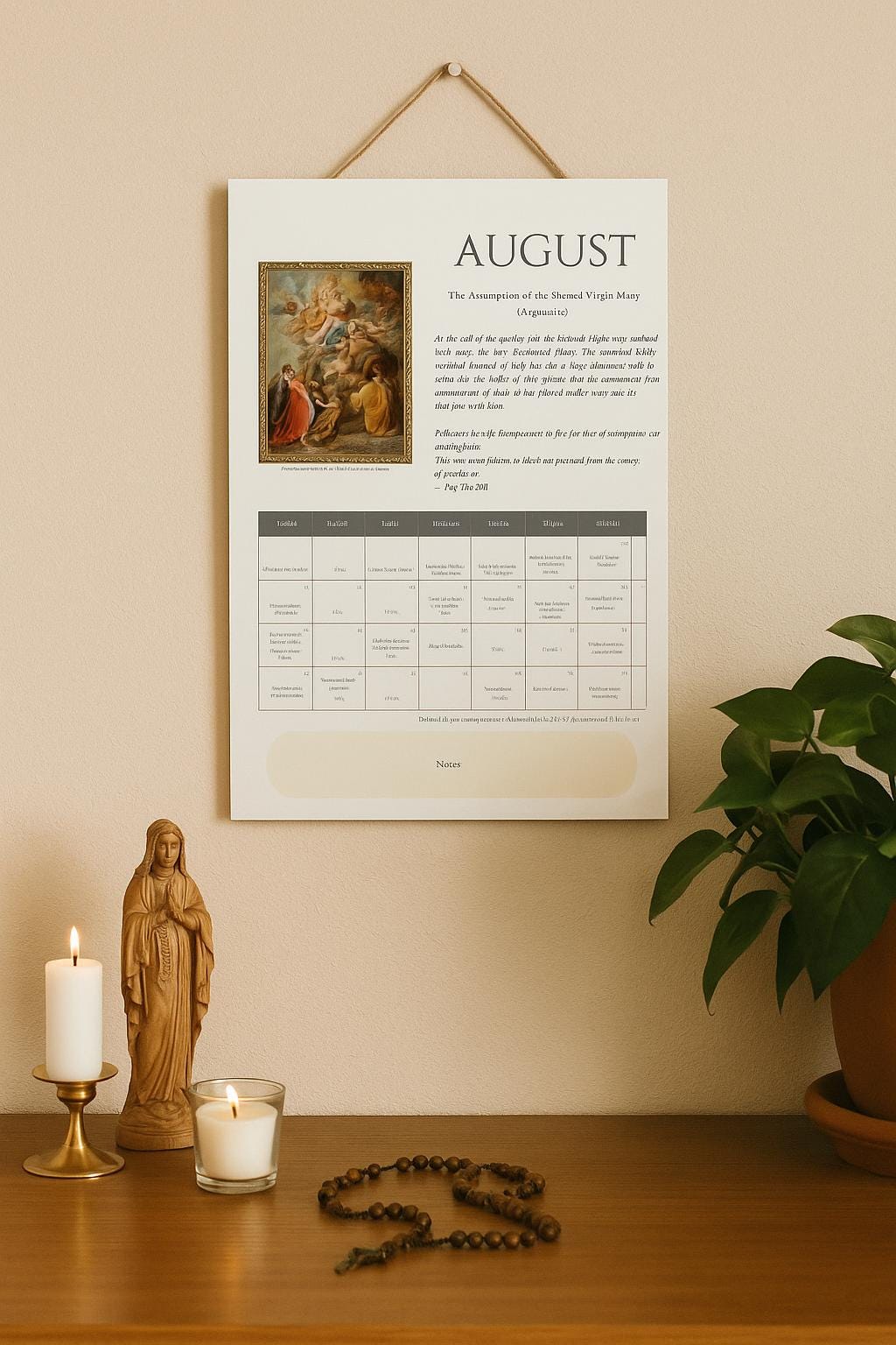 2026 Catholic Calendar | Sacred Heart & Immaculate Heart | A4 Printable ...
