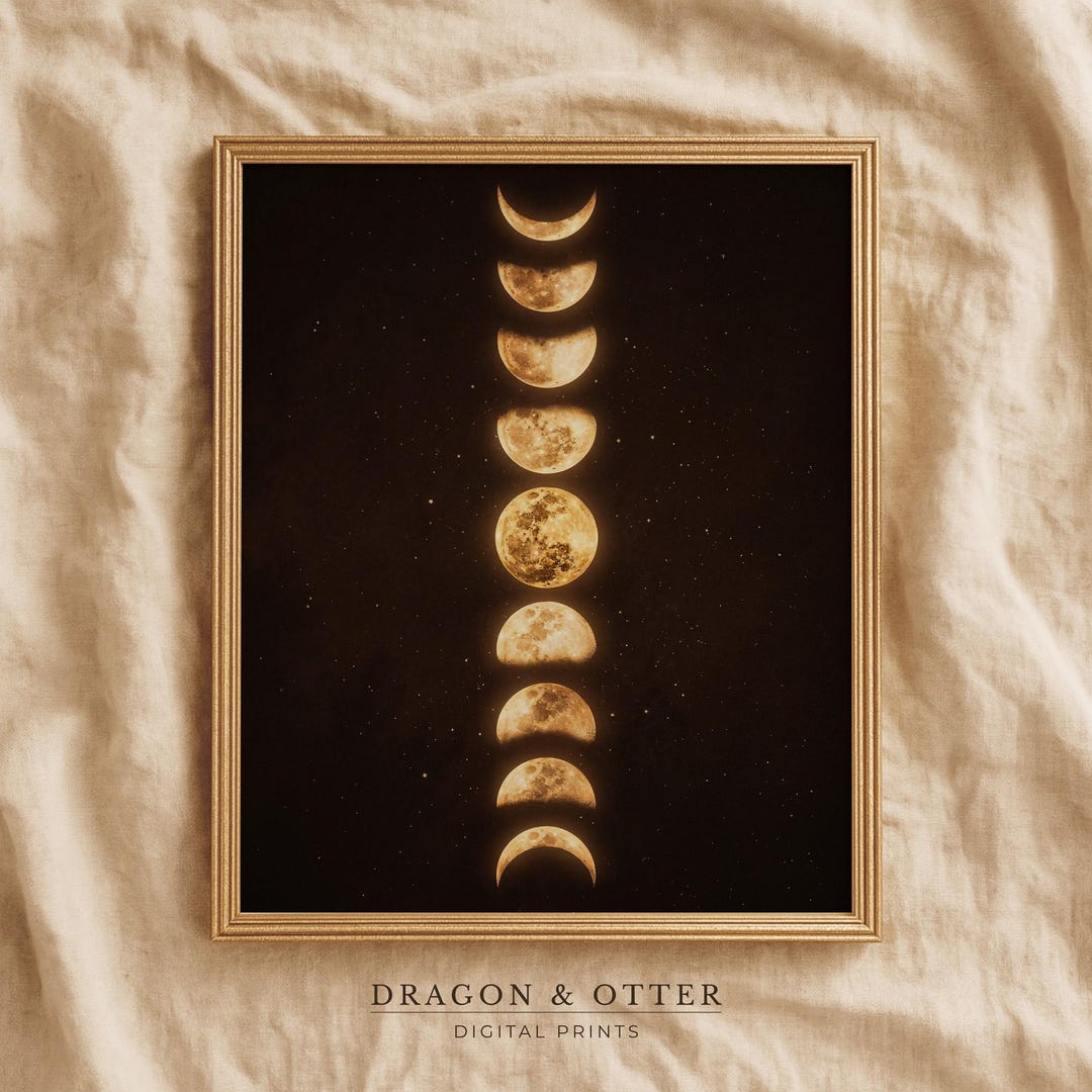 Moon Phases Printable Wall Art | Celestial Print | Lunar Cycle Poster ...