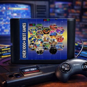 1000-in-1 Retro Game Cartridge – Sega Genesis & Mega Drive – Multi Cart for 16-Bit Consoles