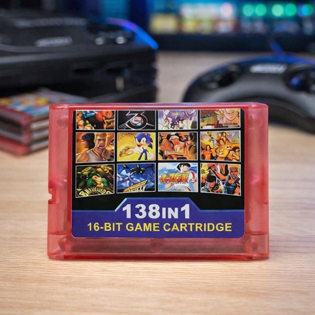 Sega Genesis 138 in 1 Retro Game Cartridge, Classic 16-bit Mega