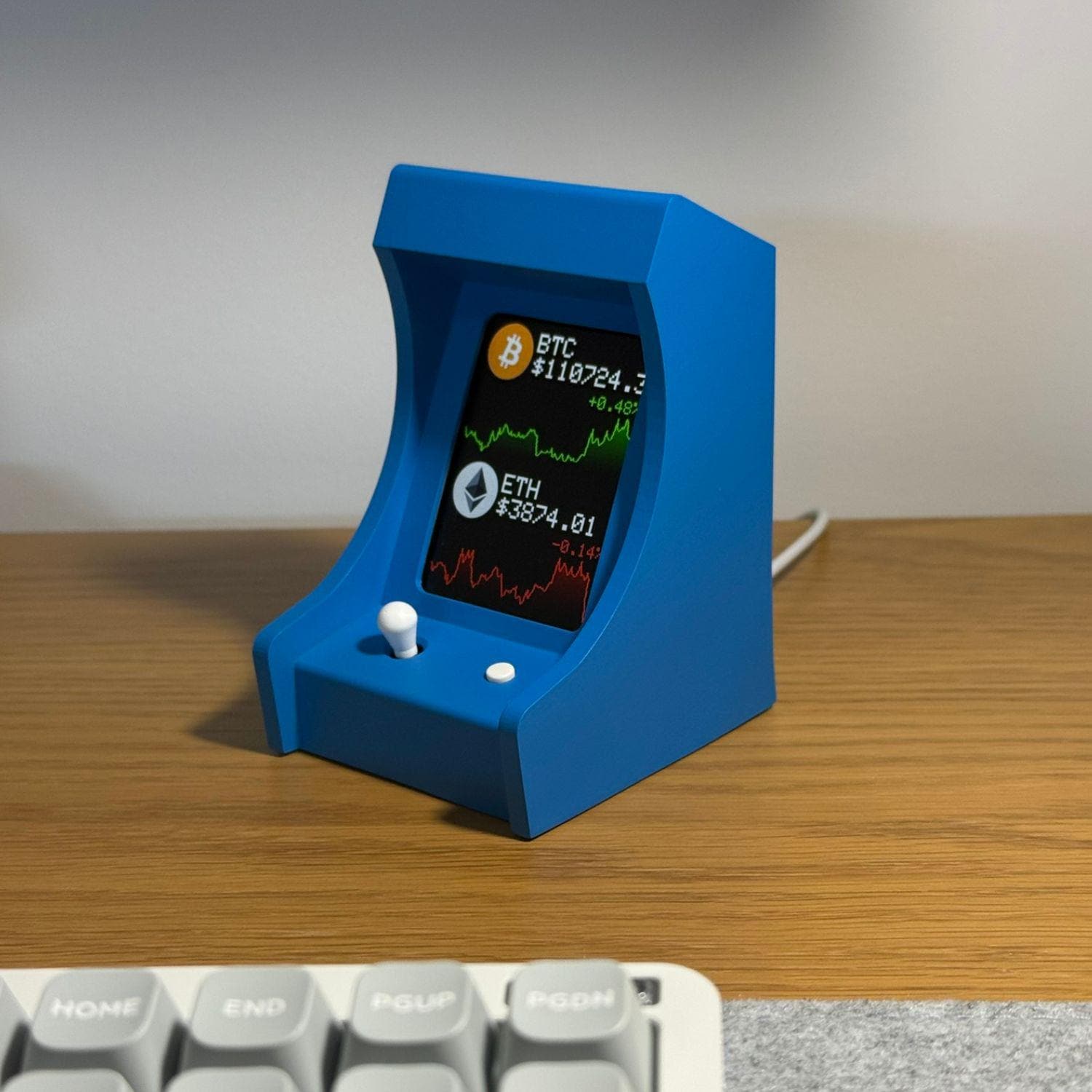 ビットコイン株式ティッカーモニター、天候デジタルディスプレイ時計、パーソナライズされたGIF画像再生、内蔵