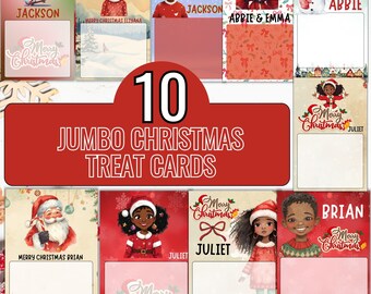 Jumbo Christmas treat card templates for boys and girls, Jumbo Christmas Treat Card, 11x17 print ready, Christmas gift treat card holder