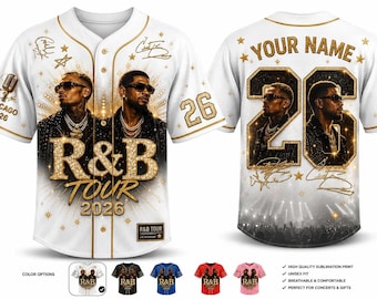 Team Breezy Baseball Jersey, Chris Brown Shirt, The R&B Tour Concert Outfit, Custom Name Number Jersey