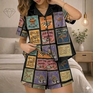 Amaze Amaze Amaze Pyjama Set - Project Hail Mary Fan Geschenk - Sci-Fi Space Loungewear - Rocky the Alien Nachtwäsche - Buchliebhaber Geschenk Zweiteiler