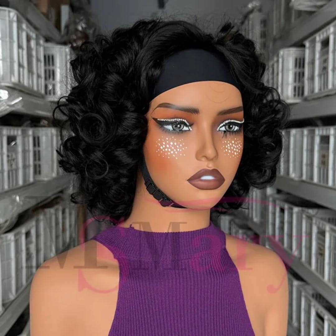アイ Buy Short Afro Wig With Headband Online In India - Etsy India
