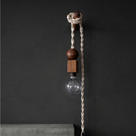 Plug In Pendant Lamp, Boho Bedside Lamp, Adjustable Reading Light