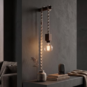 Applique murale enfichable en macramé, lampe bohème adaptée aux locataires