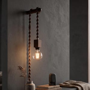 Plug-in Macrame Wall Light,Tenant Friendly Boho Lamp
