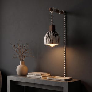 Ceramic Pendant Light Plug In Sconce, Woven Macrame Cord Hanging Wall Lamp
