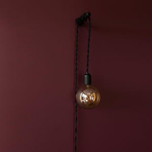 Walnut Wood Plug-In Wall Sconce, Boho Bedside Reading Light