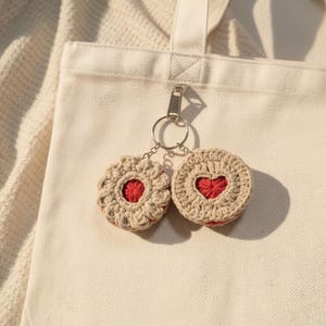 2-in-1 Crochet Cookie Pattern | Flower Heart Cookie |Amigurumi Dessert | Keychain & Decor
