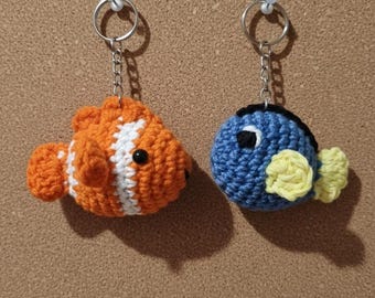 2-in-1 bundel Nemo & Dory gehaakt sleutelhangerpatroon | Amigurumivis pdf