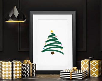 Christmas Tree Art Print / Poster A3