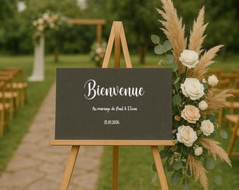 Personalized welcome sign for wedding, christening or birthday event decoration
