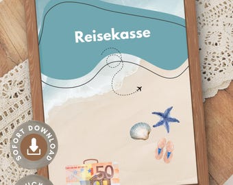 Regalo personalizado en efectivo para un fondo de viaje, regalo de viaje, regalo de vacaciones, regalo de cumpleaños, bono de viaje, aventura, último minuto, hazlo tú mismo