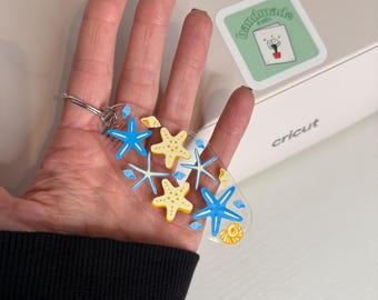 海のヒトデのアクリルキーホルダー｜ビーチバッグチャーム