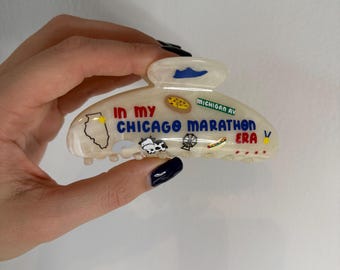 Chicago Marathon Era Hair Claw Clip | Runner Accessory, Chicago Icons