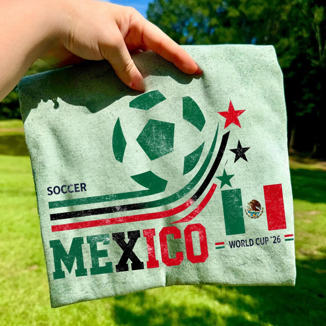 Mexico Soccer PNG, World Cup 2026 Mexico Fan Shirt Design, Retro Football Sublimation Down