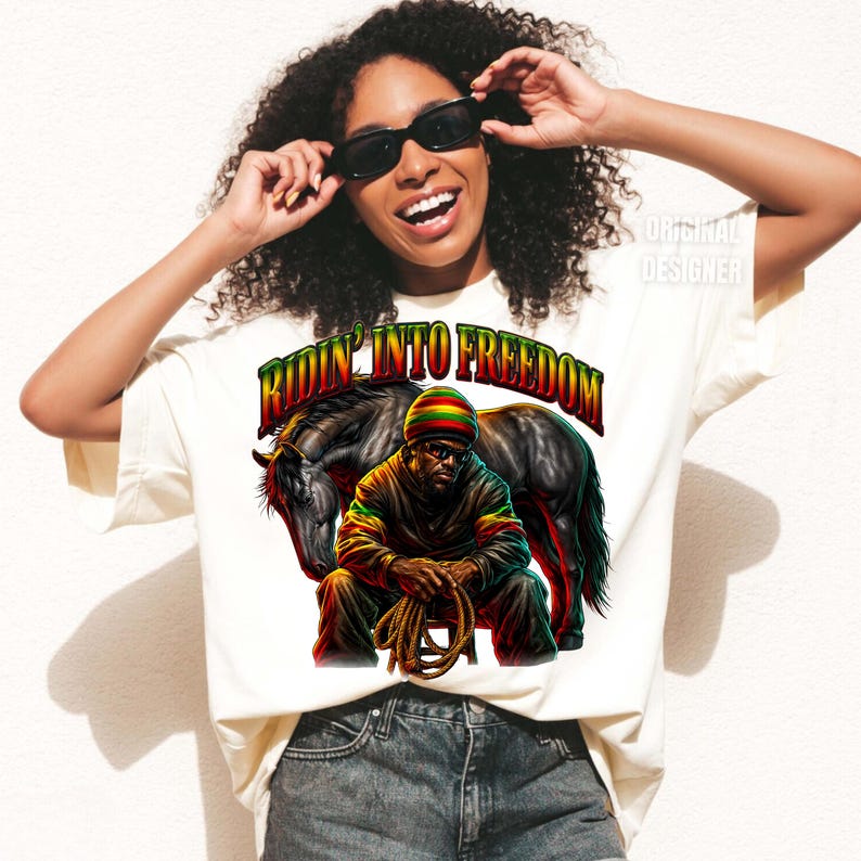 Ridin Graphics Ridin Into Freedom PNG, Juneteenth Cowboy Design, Black Western ...