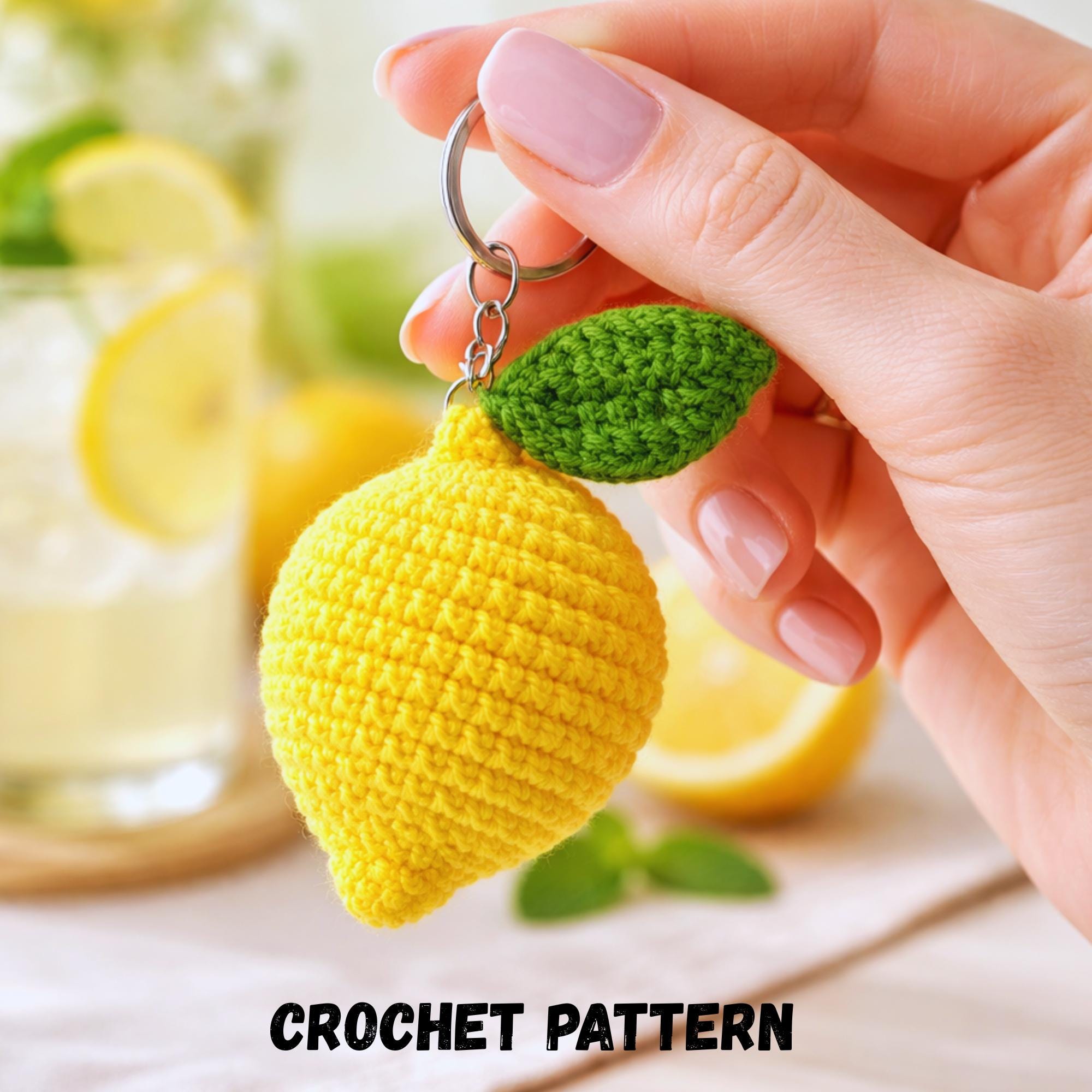 Portachiavi Limone 3D - Ciondolo Frutta Per Borsa E Chiavi, Idea Regalo Originale