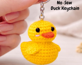 Ente Keychain Muster | No-Sew Amigurumi Ente Taschenanhänger & Auto-Aufhänger PDF