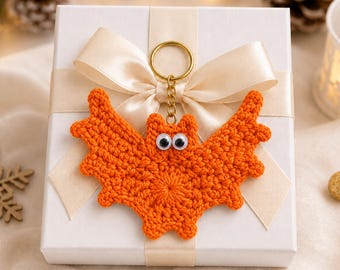 Crochet Bat Keychain Pattern | Mini Bat Applique & Ornament | Easy Fall Decor (PDF Download)