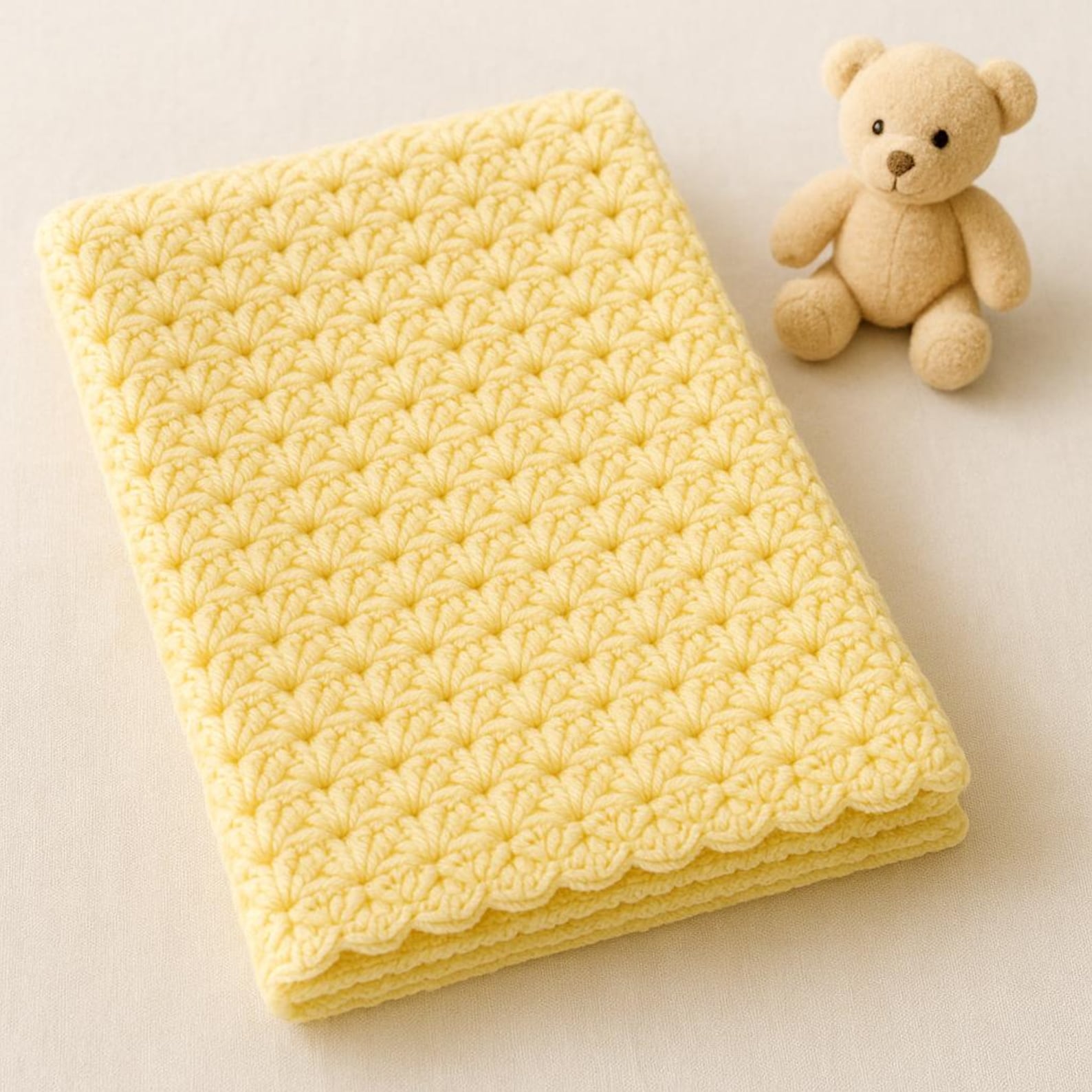 Baby Blanket Crochet Pattern | Easy Shell Stitch Blanket PDF - Etsy
