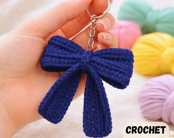 Crochet Bow Keychain Pattern | Beginner Bag Charm Tutorial (PDF Download)