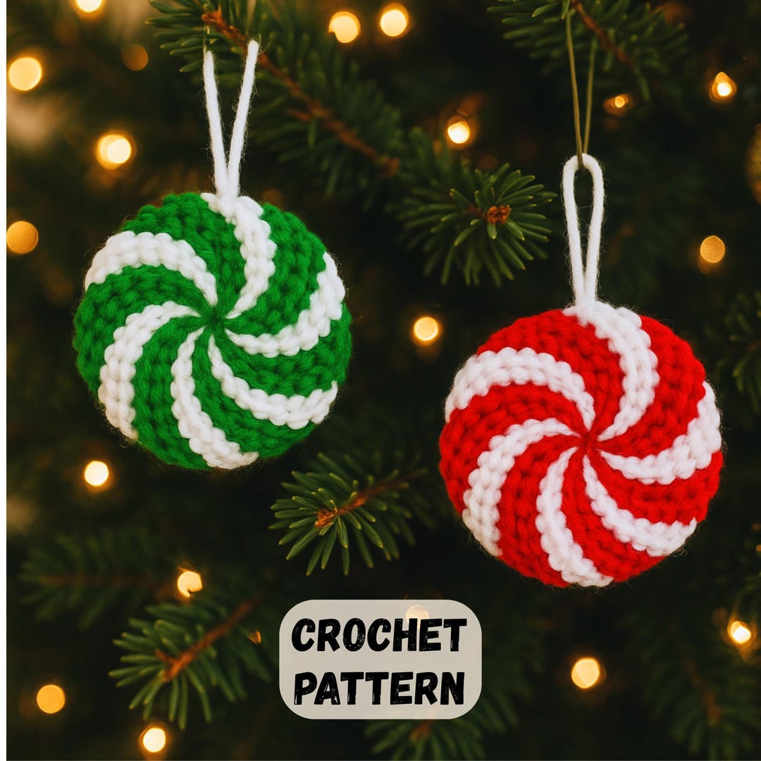 Mini Peppermint Candy Crochet Pattern | Christmas Ornament PDF | Easy ...