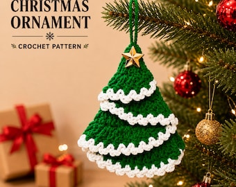 Häkelanleitung für Weihnachtsbaumschmuck, Weihnachtsdekoration für Anfänger (PDF-Download)