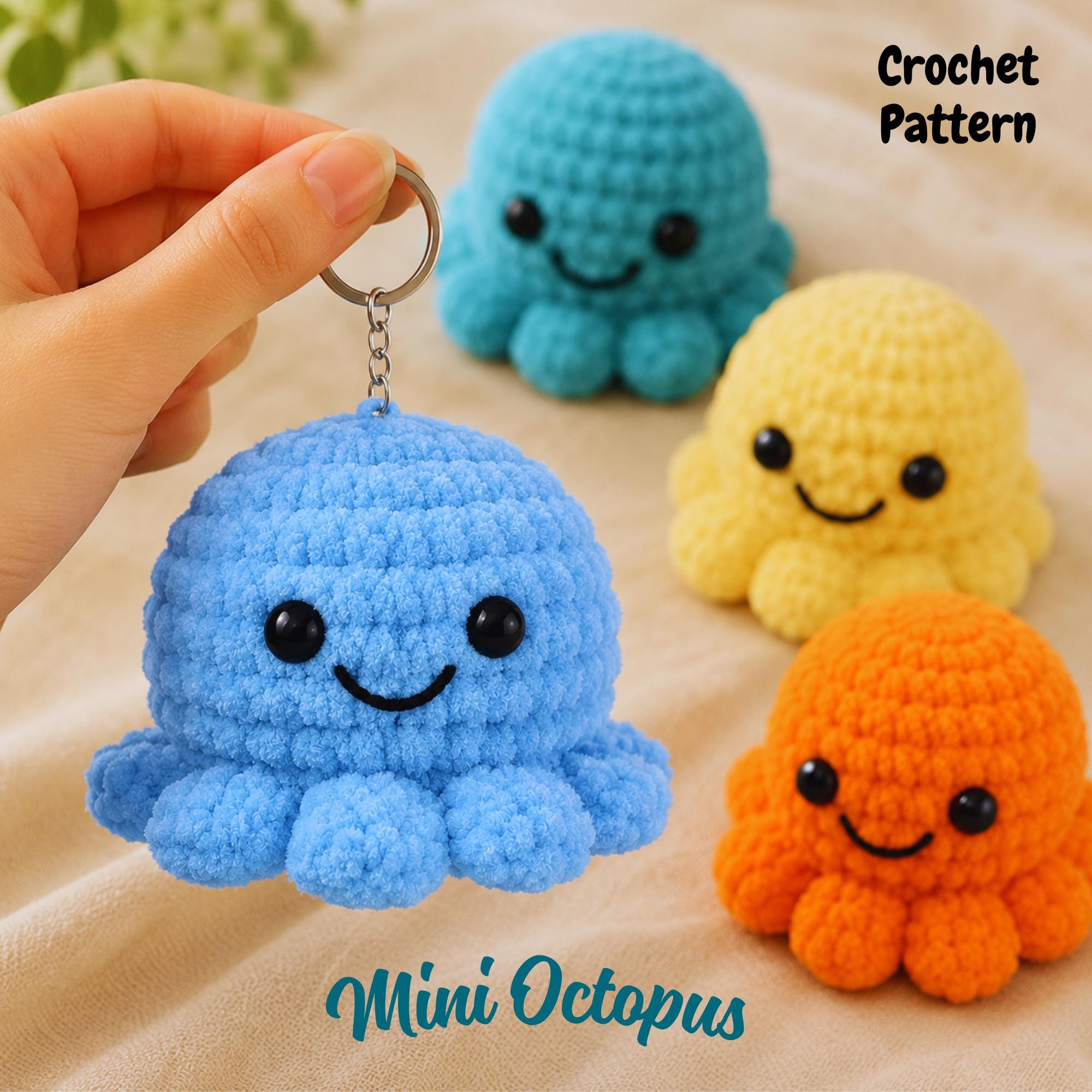 18 Mini Octopus Crochet Patterns: Delightful Projects for Crafty Sea Lovers 13 Crochet Octopus Keychain Pattern Mini Amigurumi Octopus