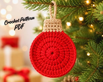 Crochet Bauble Ornament Pattern, Easy Christmas Tree Decoration (PDF Pattern)