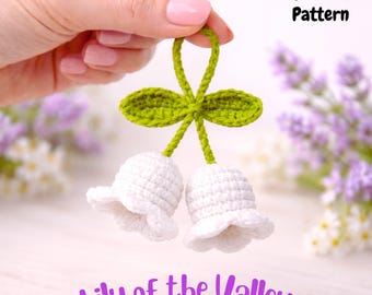 Maiglöckchen Schlüsselanhänger gehäkelt Muster | Amigurumi Blumen Taschenanhänger | Einfache Anfänger-Häkelanleitung | Sofort Download