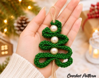Crochet Christmas Tree Ornament Pattern, Beginner Holiday Decoration (PDF Download