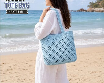 Häkelanleitung für eine Tragetasche | Einfache sommerliche Schultertasche (Digitaler Download)