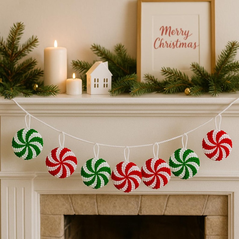 Mini Peppermint Candy Crochet Pattern | Christmas Ornament PDF | Easy ...